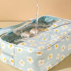 Bolsa de cosméticos transparente con estampado, impermeable, portátil, de gran capacidad, para baño, viaje, 1 ud. - Product Image 5