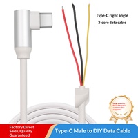 Câbles de charge angulaires Type-C, câbles de charge rapide PD 3 cœurs, clips de fixation, connecteurs SR étamés, périphériques externes, longueur 3 mètres