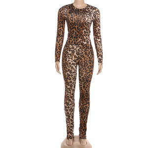 Neuheiten 2026 Frühling Heiße Sexy Damenkleidung Leoparden-Print 2-Teiliges Hosen-Set - Product Image 1