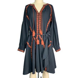 กระโปรงยาวปานกลางลายดอกไม้สไตล์เรโทรปักลายสำหรับผู้หญิง แขนยาว ดีไซน์ใหม่ แรงบันดาลใจจากงานอุตสาหกรรมหนัก ผลิตจากผ้าชีฟอง - Product Image 1