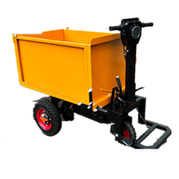 Camion à benne basculante stationnaire pliable électrique à trois roues pour la manutention du fumier.