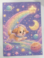 Puzzles personnalisés sur le thème de l'espace, 100 pièces, imprimables, éducatifs, en carton bleu, pour enfants