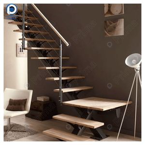<span class=keywords><strong>Escalier</strong></span> intérieur moderne en bois flottant à cantilever <span class=keywords><strong>droit</strong></span> sur mesure Prima avec rampes en tige, <span class=keywords><strong>marches</strong></span> en bois, escaliers intérieurs - Product Image 2