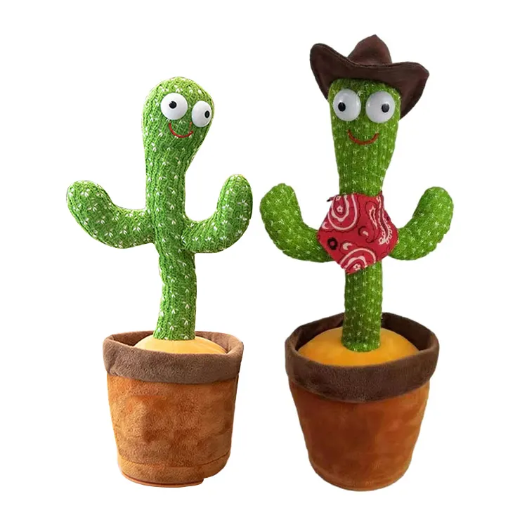 Cute Stuffed Flowerpot Twisting Cactus Toy Doll Talking Singing Electric Music Dancing Cactus Plush Toy