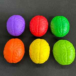 Custom Logo PU Brain Shape Stress <b>Ball</b> Imprint Logo Human Brain Stress <b>Ball</b> <b>Squeeze</b> Toys for Promotion Gifts - Product Image 1