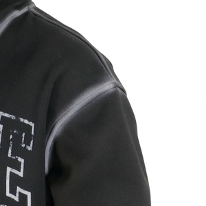 TOPSHOW New Design Dirty Wash 500 Gsm Pullover Cotton <b>Fleece</b> <b>Black</b> Custom Dtg Print Graphic Oversized Heavyweight Hoodie - Product Image 5