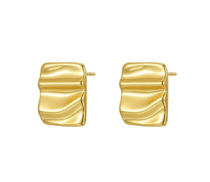 ต่างหูเม็ดเดี่ยวจับจีบทรงสี่เหลี่ยมวินเทจแฟชั่น2025ต่างหูเกลียวโลหะผสมต่างหูเครื่องประดับของขวัญผู้หญิง - Product Image 5