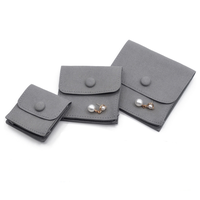 Sacs d'emballage de bijoux personnalisés pliés velours petite pochette de bijoux en microfibre à rabat enveloppe Chic