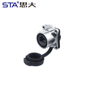 IP67 không thấm nước công nghiệp hàng không kết nối M24 LP24 RJ45 cổng mạng kim loại vuông mặt bích Bảng điều chỉnh gắn kết nữ ổ cắm Adapter - Product Image 2