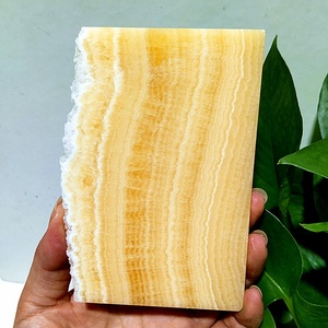 Tranches de pierre polie en gros avec marbrure jaune et blanche vibrante, dalle de calcite jaune pour la décoration intérieure - Product Image 6