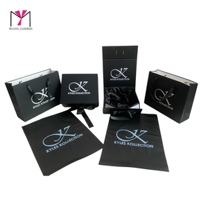 MUYANG Custom Luxury <b>Black</b> <b>Box</b> With Satin Insert for High Quality Wig Packaging <b>Box</b> With Bow - Product Image 3