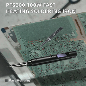 <span class=keywords><strong>Fer</strong></span> à <span class=keywords><strong>souder</strong></span> électrique intelligent portable mini PTS200 100W, station de chauffe rapide 8S, compatible avec les pointes universelles TS101/<span class=keywords><strong>TS100</strong></span>, poignée crayon en plastique - Product Image 2