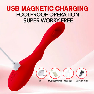 Adult <b>Vibrator</b> Waterproof Silent USB <b>Rechargeable</b> Pink Red Purple Black Color Options For Stimulation - Product Image 5