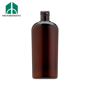 4 oz Amber PET Plastic Oval Bottle with cap