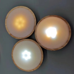 Yoni ฐานโคมไฟไม้จริงแบบ DIY ขนาดเล็กไฟกลางคืนกระจายคริสตัลสำหรับงานฝีมือป้ายติดผนังสีแบบเรียบง่ายทันสมัยปรับแต่งได้ - Product Image 2