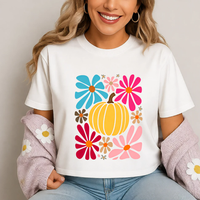 Vente en gros de motifs de fleurs de citrouille pour transfert thermique DTF pour t-shirts