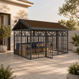 Toldo Retráctil <span class=keywords><strong>de</strong></span> Acrílico <span class=keywords><strong>con</strong></span> Marco <span class=keywords><strong>de</strong></span> Aleación <span class=keywords><strong>de</strong></span> Aluminio para Terraza Moderna, Control Remoto Eléctrico, Impermeable y <span class=keywords><strong>con</strong></span> Protección Solar - Product Image 3