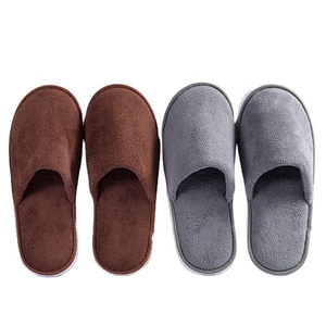 2023 Winter New Collection Ranbay Custom Disposable <strong>Slippers</strong> For Hotels Strip Coral Fleece 7mm EVA Sole Wholesale High Quality - Product Image 1