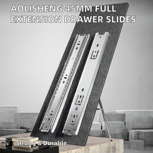 Modern Heavy Duty Full Extension 45mm Side Mount Ball Bearing Drawer Slides 45kg <b>Load</b> Apartment Cabinets - Product Image 2