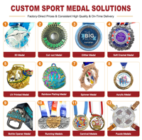 Médailles sportives modernes en alliage de zinc avec logo personnalisé - Options or/argent/bronze pour les tournois de natation, impression UV, couleur et ruban personnalisés