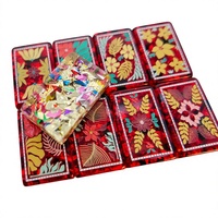 Ensemble de Mahjong Américain de Luxe Thème Noël 160 Pièces Tuiles Acryliques Rouges Festives Dos Doré Pailleté Jeu de Fête et Divertissement