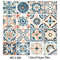 Autocollants de décoration de carreaux de style marocain pour murs Autocollants muraux amovibles à peler et à coller Papier autocollant en vinyle