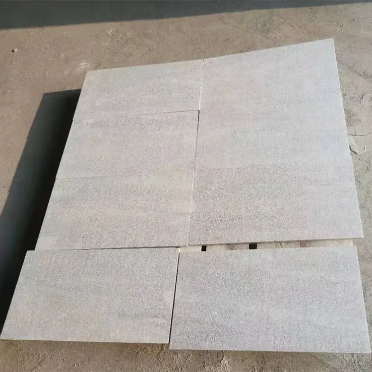 Nhà Cung Cấp Trung Quốc Pure White Quartzite Flamed Honed Trang Trí Tường 30X60 Gạch Lát Sàn