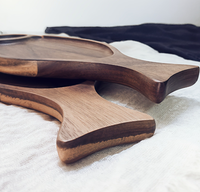 Plateau en bois d'acacia - Assiette créative pour la maison, idéale pour le fromage et les steaks - Plateau de service pour le thé et les collations - Assiette de dîner