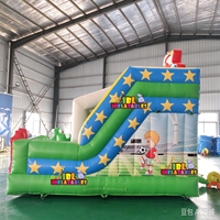 Château gonflable de football avec double toboggan, structure gonflable commerciale en PVC pour location, événements et fêtes d'enfants