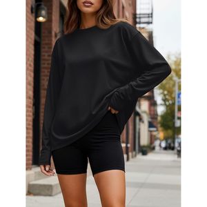 Womens Oversized Long Sleeve T Shirt Jersey Fabric Regular Length Casual Workout Top Basic <b>Tee</b> Y2K Style - Product Image 6