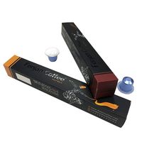 Boîte d'emballage pour capsules de café en papier rigide enduit, réutilisable, écologique, de luxe, personnalisée et imprimée