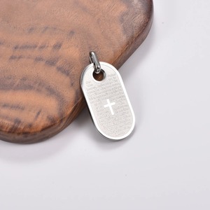 Collier de prière biblique portugais, <span class=keywords><strong>croix</strong></span> en acier inoxydable, amulette religieuse, chaîne, breloque, bijoux chrétiens hip-hop pour hommes et femmes - Product Image 4