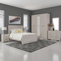 Ensemble de Chambre à Coucher Complet Modulable et Moderne en Bois 5 Pièces sur Mesure, Taille King ou Grande, pour Application en Atelier