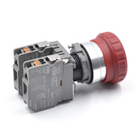 Botón de Paro de Emergencia QDN22SA3-M1-M, Material Plástico/Metálico Resistente, 22mm, Control Industrial con Bloqueo/Momentáneo