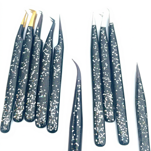 Pinzas de Acero Inoxidable Premium para Pestañas, con Punta Recta y Curva, Herramientas de Extensión de Pestañas para Profesionales - Product Image 1