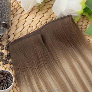 Extensions de cheveux humains russes Remy de haute qualité, 100 % vierges, lisses, avec trame invisible, double épaisseur aux pointes, pour toutes les couleurs - Product Image 3