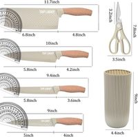 Ensemble de couteaux de cuisine professionnels 6 pièces en acier inoxydable multifonctionnel de qualité supérieure haute vente PP coupe la viande à trancher