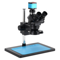 Binocular Real Three-Eye Body Microscope 2K/4K Camera 7-50x Magnifying Glass Anatomy Practice Mobile Phone Maintenance Model