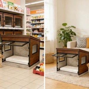 Jaula para perros con estructura metálica y puerta abatible de acrílico, diseño transfronterizo, suministro directo de fábrica, fabricada en MDF. - Product Image 4