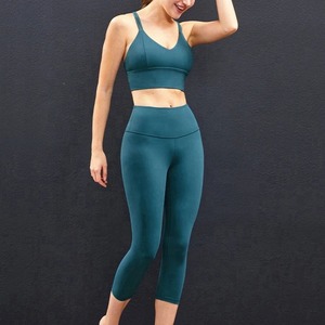 <b>Women</b> Yoga Gym Wear Set Two Piece Sports Bra Long <b>Leggings</b> High Waist Fitness Gym Exercise Activewear Yoga Set - Product Image 6