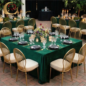 Chaises de banquet en velours avec cadre en acier inoxydable doré pour usage commercial, mobilier d'hôtel moderne - Product Image 4