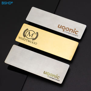 Placas de identificación de acero inoxidable con logotipo personalizado grabado, placa de identificación, etiqueta de Metal grabada con láser, placa de identificación magnética para su marca - Product Image 1