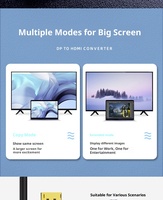 Convertisseur DP vers HDMI 4K 30Hz plaqué or avec gaine en PVC et blindage tressé pour ordinateur portable, moniteur, projecteur et ordinateur