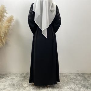 1424# Latest Ramadan Abaya for Women Muslim Fashion Luxury Silver <b>Sequin</b> Abaya Modest Ladies Clothing Wholesale - Product Image 5