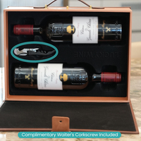 OEM Champagner Rotwein-Box Leder und Papier Geschenkset Weinverpackungsbox für 2 Flaschen Luxus-Box Weinflaschen-Geschenkbox