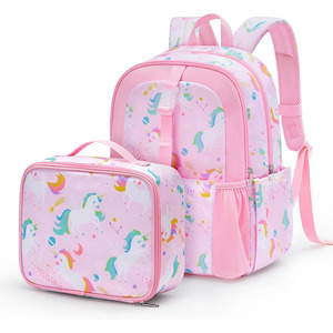 Water Resistance Elementary Student Bookbag, Kids <b>Backpack</b> Set with Lunch Box, Lightweight <b>Preschool</b> <b>Backpack</b> for Girls - Product Image 1
