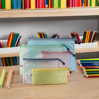 Bolsas de Almacenamiento Organizadoras de PVC Impermeables con Cierre, Bolsas de Archivo con Logotipo Personalizado, Bolsas de Malla con Cierre para Juguetes y Suministros de Oficina, Bolsas con Cierre A4