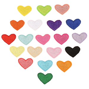 Heart Shaped Small Sized Love <strong>Computer</strong> Embroidered <strong>Patches</strong> Colorful Felt Lace Flat Embroidered Cloth <strong>Patches</strong> for Hats Fabric - Product Image 1