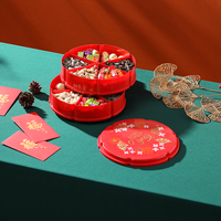 Boîte de bonbons à Base rotative chinoise personnalisée pour le nouvel an, noix en plastique et assiette de fruits secs