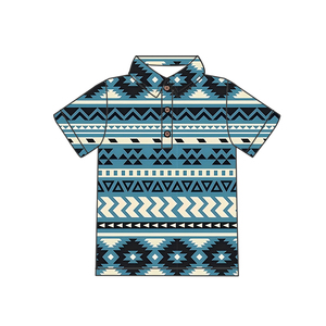 Tùy chỉnh OEM Aztec mô hình trẻ em bé mùa hè Ngắn Tay Áo bán buôn Polo T-Shirts sữa lụa trẻ em cậu bé giản dị áo sơ mi Tops - Product Image 3